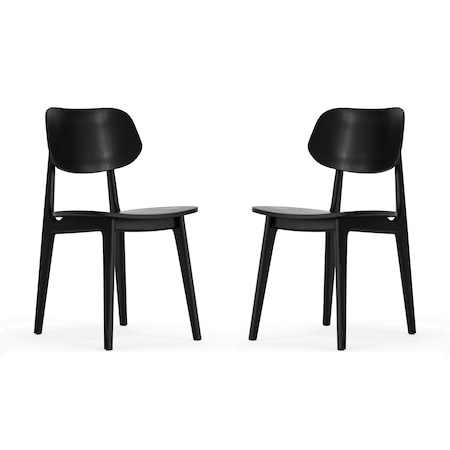 Flash Furniture Verona Commercial Grade Solid Wood Dining Chairs w/Curved Oval Backrests in Black, 2PK 2-XU-CH10367-3-BLK-GG